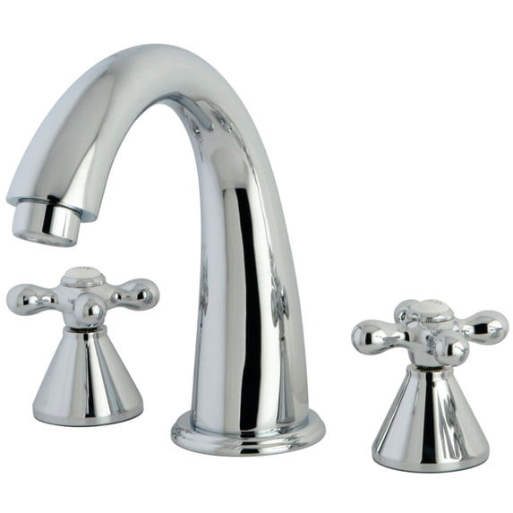 Kingston Brass KS2361AX Naples Two-Handle Deck Mount Roman Tub Faucet, Polished Chrome