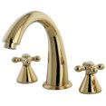 thumbnail image 1 of Kingston Brass KS2362AX Naples Two-Handle Deck Mount Roman Tub Faucet, Polished Brass, 1 of 4