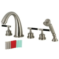 Kingston Brass KS23685CKL Kaiser 5-Piece Roman Tub Faucet with Hand Shower, Brushed Nickel