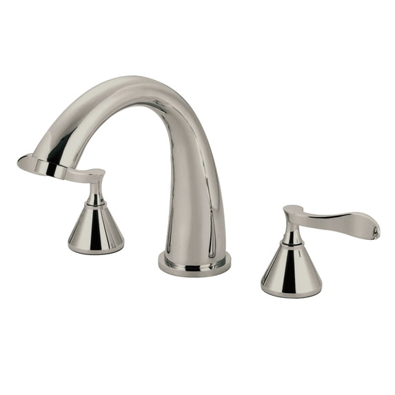 Kingston Brass KS2368CFL Century Two-Handle Deck Mount Roman Tub Faucet, Brushed Nickel