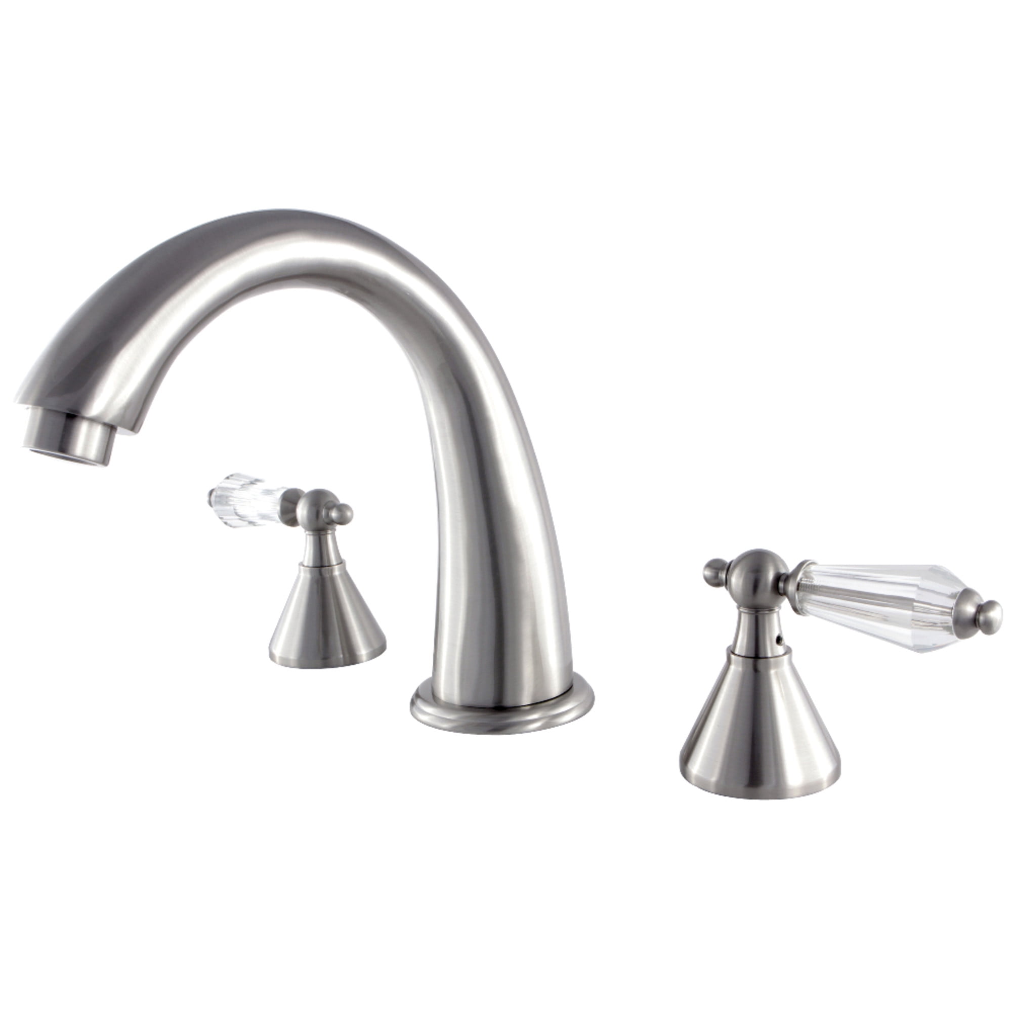 Kingston Brass KS2368WLL Wilshire Two-Handle Deck Mount Roman Tub Faucet, Brushed Nickel