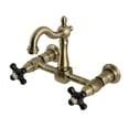 thumbnail image 1 of Kingston Brass KS2443PKX Duchess Double-Handle Wall-Mount Bridge Kitchen Faucet, Antique Brass, 1 of 7