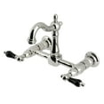 thumbnail image 1 of Kingston Brass KS2446PKL Duchess Double-Handle Wall-Mount Bridge Kitchen Faucet, Polished Nickel, 1 of 7