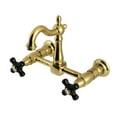 thumbnail image 1 of Kingston Brass KS2447PKX Duchess Double-Handle Wall-Mount Bridge Kitchen Faucet, Brushed Brass, 1 of 7