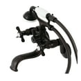 thumbnail image 1 of Kingston Brass KS246ORB Essex Wall Mount Clawfoot Tub Faucet with Hand Shower, Oil Rubbed Bronze, 1 of 4