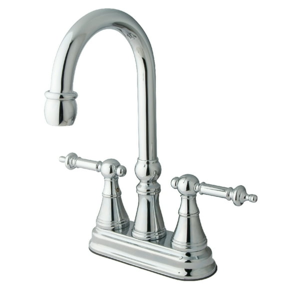 Kingston Brass KS2491TL Templeton Two-Handle 2-Hole Deck Mount Bar Faucet in Polished Chrome