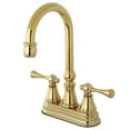 thumbnail image 1 of Kingston Brass KS2492BL Victorian Two-Handle 2-Hole Deck Mount Bar Faucet in Polished Brass, 1 of 5