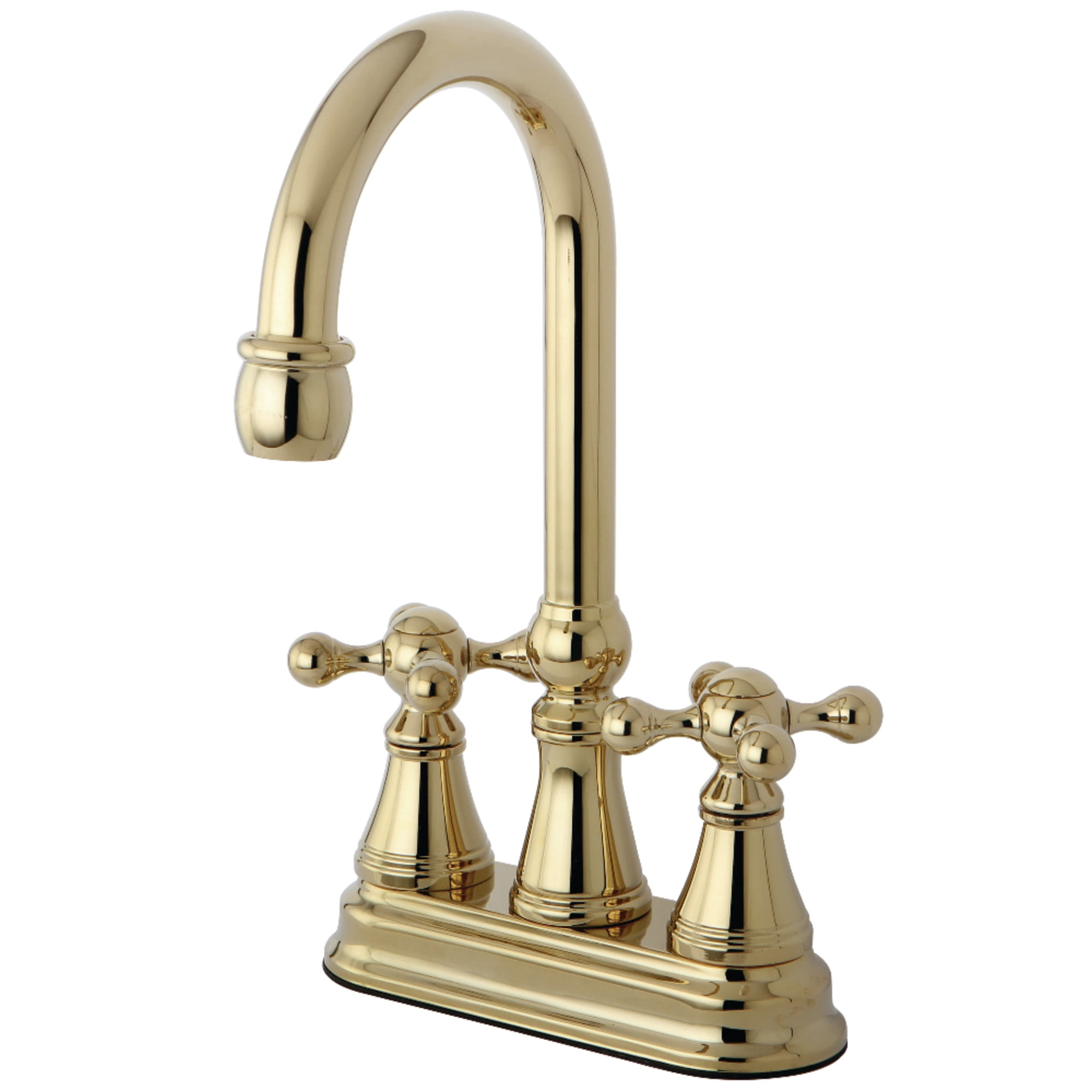 Kingston Brass KS2492KX Governor Two-Handle 2-Hole Deck Mount Bar Faucet in Polished Brass