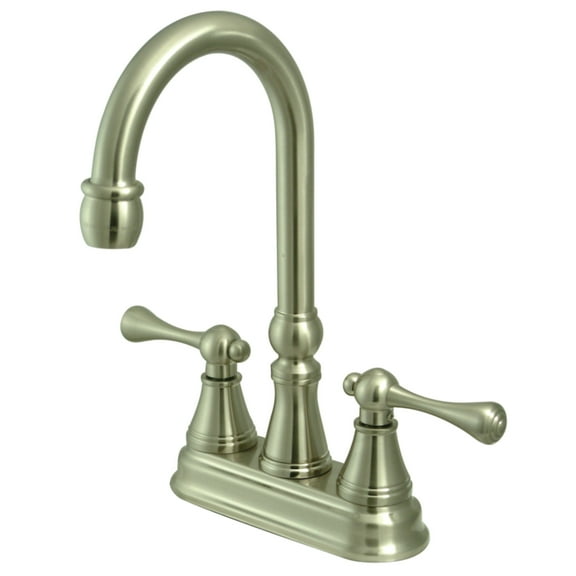 Kingston Brass KS2498BL Victorian Two-Handle 2-Hole Deck Mount Bar Faucet in Brushed Nickel