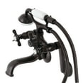 thumbnail image 1 of Kingston Brass KS249ORB Kingston Tub Wall Mount Clawfoot Tub Faucet with Hand Shower, Oil Rubbed Bronze, 1 of 4