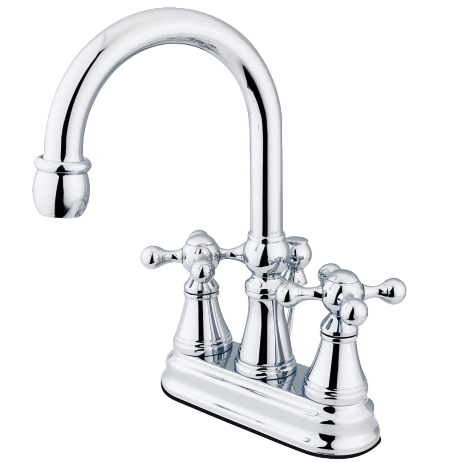 Kingston Brass Governor Two Handle 4" Centerset Standard Mount Lavatory Faucet with Brass Pop-up