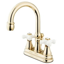 Kingston Brass KS2612PX 4 in. Centerset Bathroom Faucet, Polished Brass