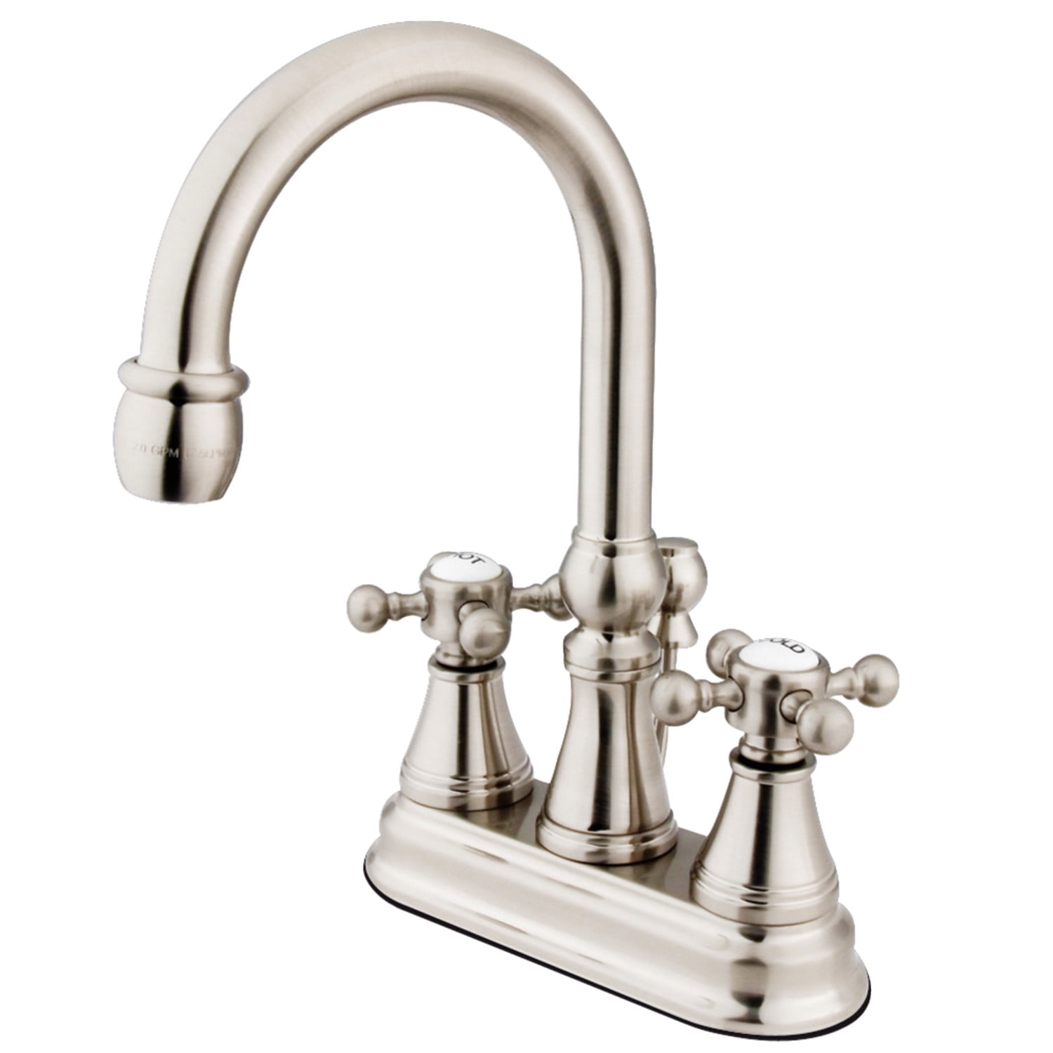 Kingston Brass KS2618BX 4 in. Centerset Bathroom Faucet, Brushed Nickel