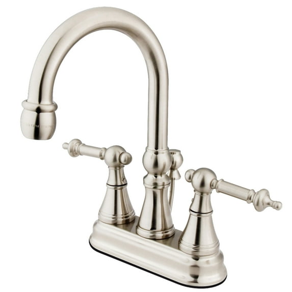 Kingston Brass KS2618TL Templeton 4 in. Centerset Bathroom Faucet, Brushed Nickel