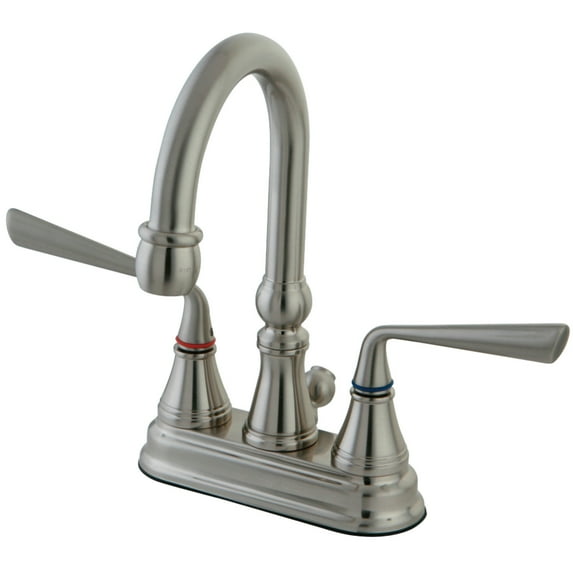 Kingston Brass KS2618ZL 4 in. Centerset Bathroom Faucet, Brushed Nickel