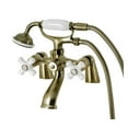 thumbnail image 1 of Kingston Brass KS267PXAB Kingston Deck Mount Clawfoot Tub Faucet with Hand Shower, Antique Brass, 1 of 3