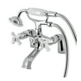 thumbnail image 1 of Kingston Brass KS267PXC Kingston Three-Handle 2-Hole Deck-Mount Clawfoot Tub Faucet with Hand Shower in Polished Chrome, 1 of 7