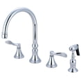 thumbnail image 1 of Kingston Brass KS2791DFLBS Widespread Kitchen Faucet, Polished Chrome, 1 of 3