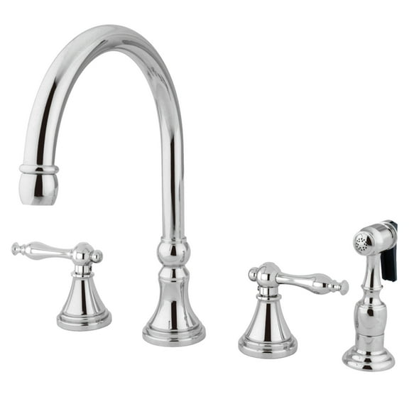 Kingston Brass KS2791NLBS Widespread Kitchen Faucet, Polished Chrome