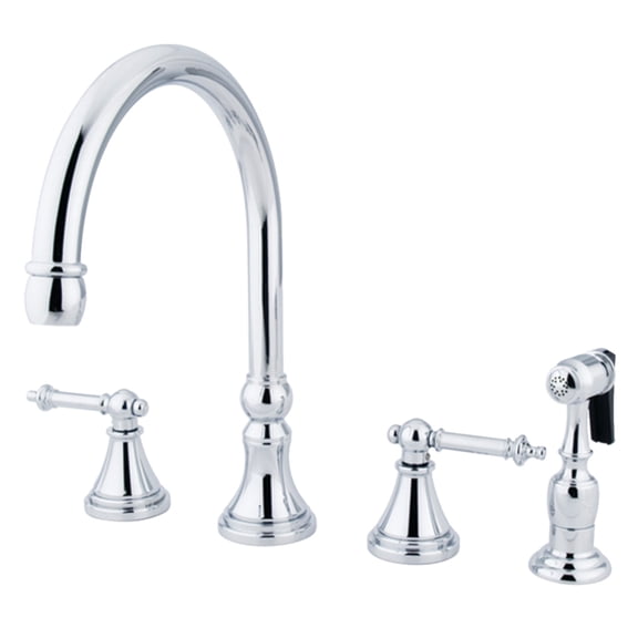 Kingston Brass KS2791TLBS Templeton Widespread Kitchen Faucet, Polished Chrome