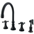 thumbnail image 1 of Kingston Brass KS2795KXBS Governor Double-Handle 4-Hole Widespread Kitchen Faucet with Brass Sprayer in Oil Rubbed Bronze, 1 of 7