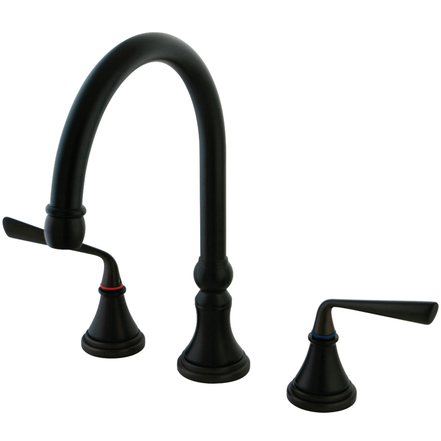 Kingston Brass Küchenarmatur Ohne Sprühgerät – Bronze, Zweigriff, Für 4-Loch Spülbecken, 20,3 Cm Auslauf