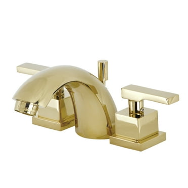 Kingston Brass KS2952QLL Executive Mini-Widespread Bathroom Faucet, Polished Brass