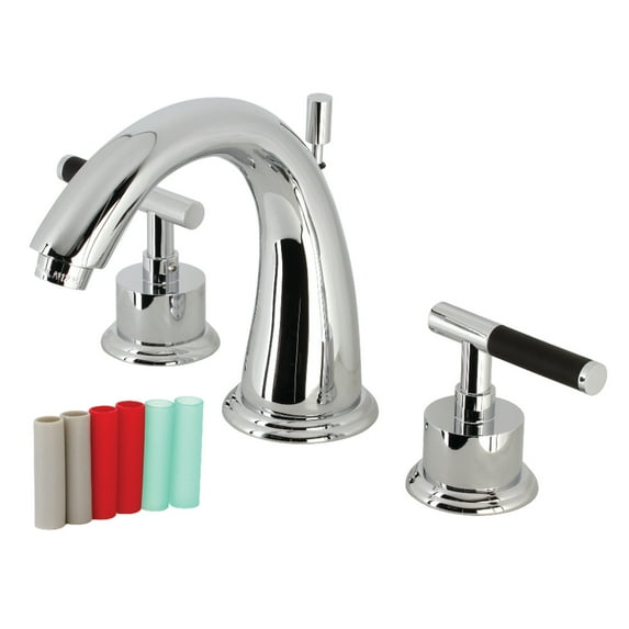 Kingston Brass KS2961CKL Kaiser Widespread Bathroom Faucet with Brass Pop-Up, Polished Chrome