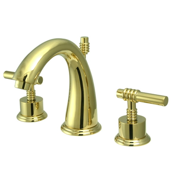 Kingston Brass KS2962ML Milano Widespread Bathroom Faucet, Polished Brass