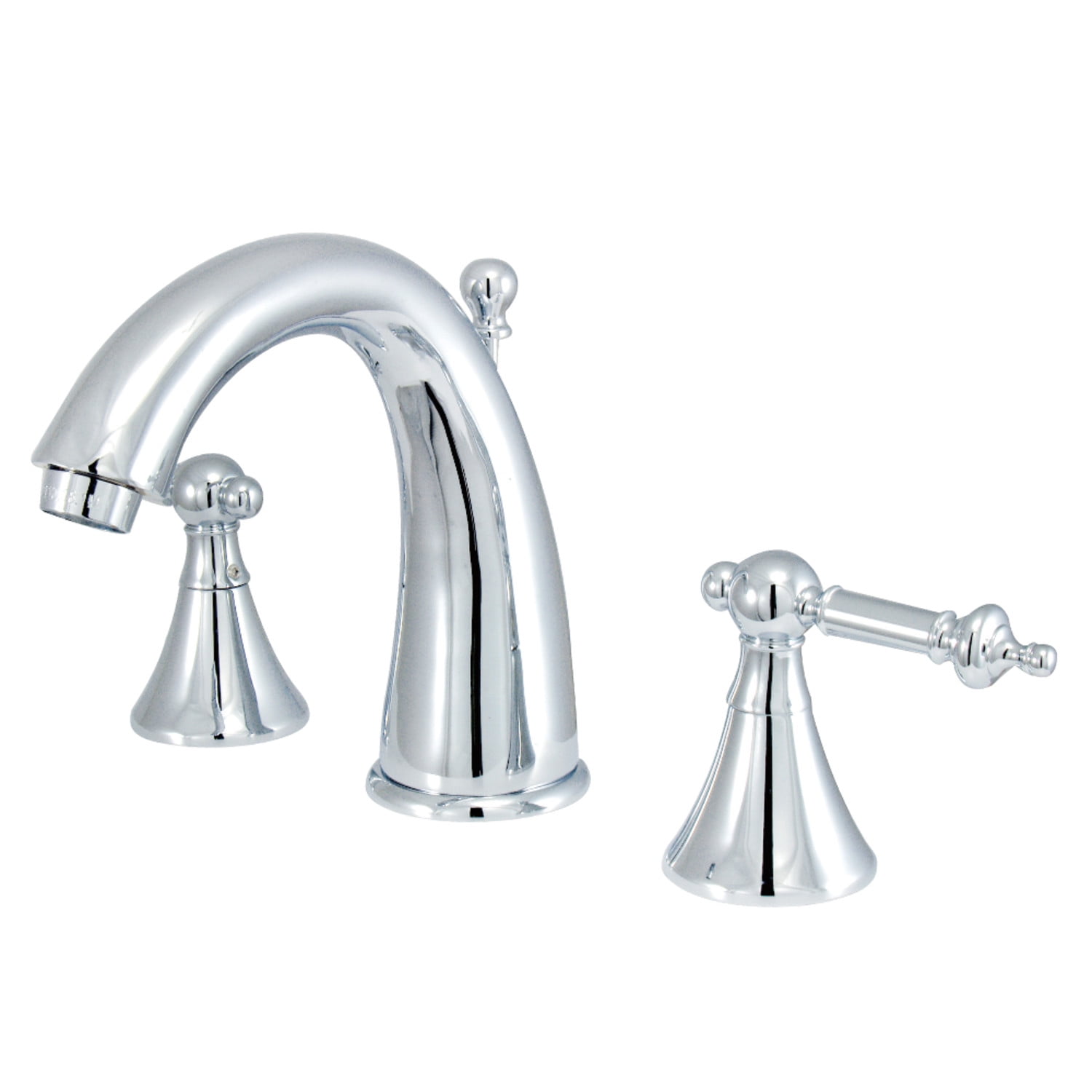 Polished Chrome Traditional Widespread Bathroom Faucet with Brass Pop-Up