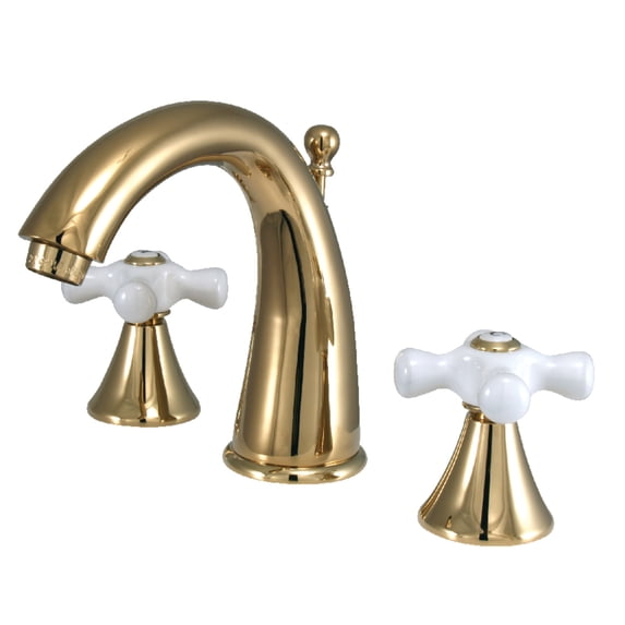 Kingston Brass Naples Two Handle 8" to 16" Widespread Lavatory Faucet with Brass Pop-up
