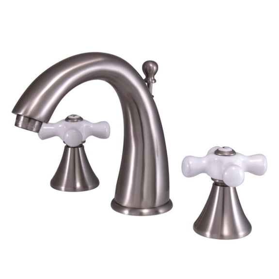Kingston Brass Naples Two Handle 8" to 16" Widespread Lavatory Faucet with Brass Pop-up
