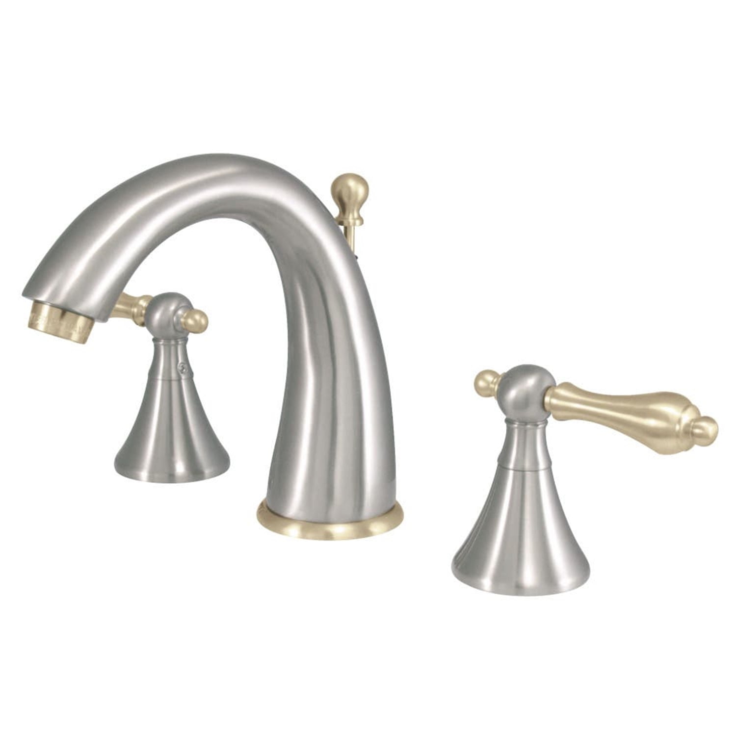 Kingston Brass KS2979AL 8-Inch Widespread Lavatory Faucet, Brushed Nickel/Polished Brass