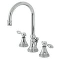 thumbnail image 1 of Kingston Brass KS2981TAL Tudor Widespread Bathroom Faucet with Brass Pop-Up, Polished Chrome, 1 of 5