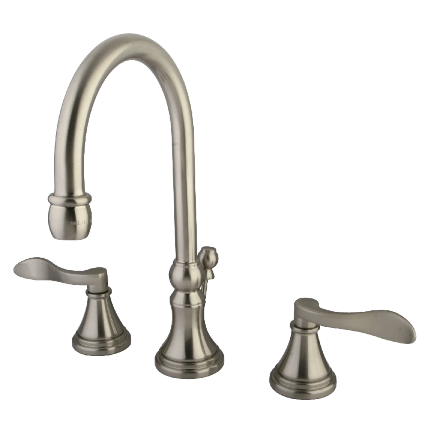 Kingston Brass KS2988DFL NuFrench Widespread Bathroom Faucet with Brass Pop-Up, Brushed Nickel