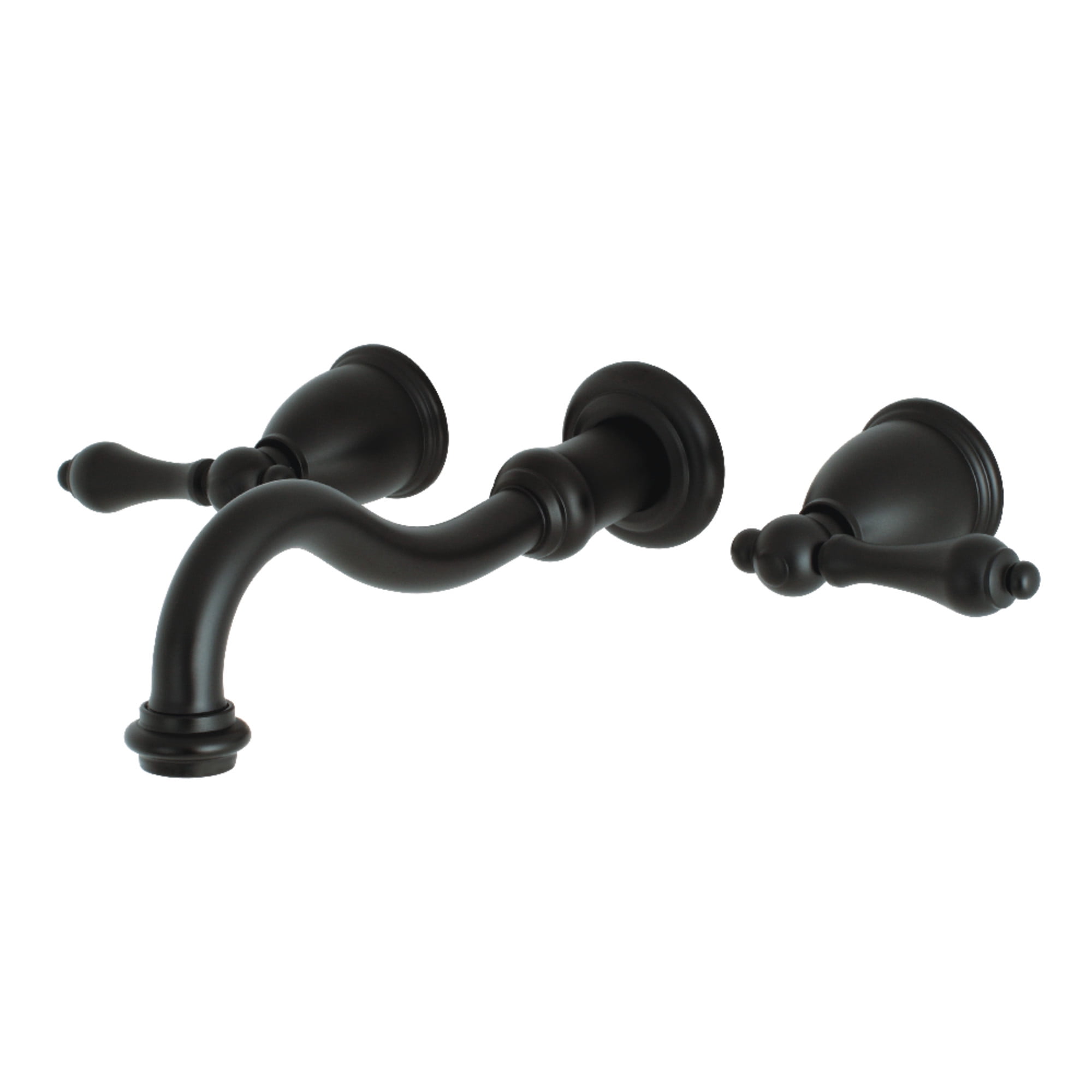 Kingston Brass KS3020AL Restoration Two-Handle Wall Mount Roman Tub Faucet, Matte Black