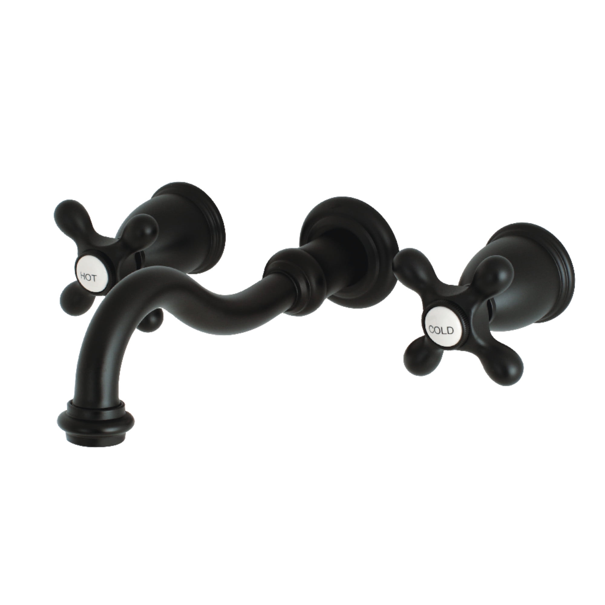 Kingston Brass KS3020AX Restoration Two-Handle Wall Mount Roman Tub Faucet, Matte Black