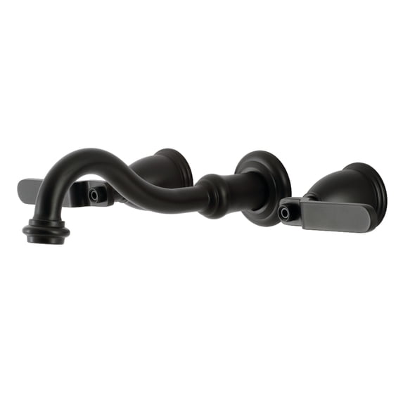 Kingston Brass KS3020KL Whitaker Two-Handle Wall Mount Roman Tub Faucet, Matte Black