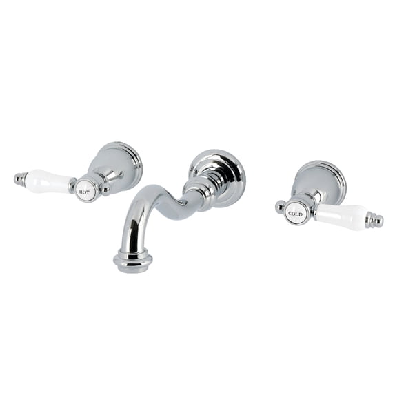 Kingston Brass KS3021BPL Bel-Air Two-Handle Wall Mount Roman Tub Faucet, Polished Chrome