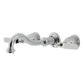 thumbnail image 1 of Kingston Brass KS3021KL Whitaker Two-Handle Wall Mount Roman Tub Faucet, Polished Chrome, 1 of 5