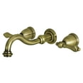thumbnail image 1 of Kingston Brass KS3023AL Restoration Two-Handle Wall Mount Roman Tub Faucet, Antique Brass, 1 of 4