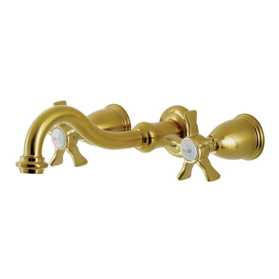 Kingston Brass KS3027NX Hamilton Two-Handle Wall Mount Roman Tub Faucet, Brushed Brass