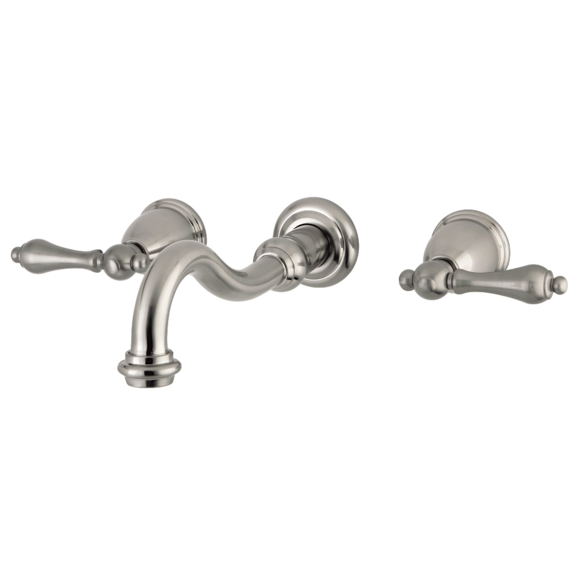 Kingston Brass KS3028AL Restoration Two-Handle Wall Mount Roman Tub Faucet, Brushed Nickel