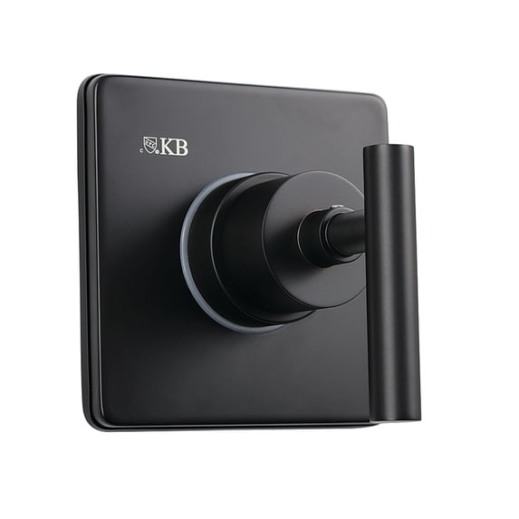 Kingston Brass KS3040CML Manhattan Single-Handle Three-Way Diverter Valve with Square Trim Kit in Matte Black