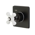 thumbnail image 1 of Kingston Brass KS3040PX Single-Handle Three-Way Diverter Valve with Square Trim Kit in Matte Black, 1 of 9