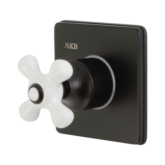 Kingston Brass KS3040PX 3-Way Diverter Valve with Trim Kit, Matte Black