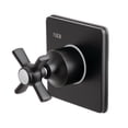 thumbnail image 1 of Kingston Brass KS3040ZX Single-Handle Three-Way Diverter Valve with Square Trim Kit in Matte Black, 1 of 9