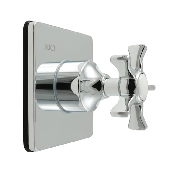 Kingston Brass KS3041NX Hamilton Single-Handle Three-Way Diverter Valve with Square Trim Kit in Polished Chrome