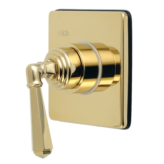Kingston Brass KS3042HL Metropolitan Single-Handle Three-Way Diverter Valve with Square Trim Kit, Polished Brass