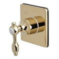 thumbnail image 1 of Kingston KS3042TAL Tudor Single-Handle Three-Way Diverter Valve with Square Trim Kit in Polished Brass, 1 of 9